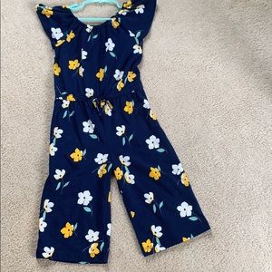 Girls size 4 flowered jumpsuit
